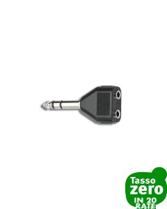 Quiklok AD-23 Adattatore audio Jack 6.3/ 2 Jack 3.5 F